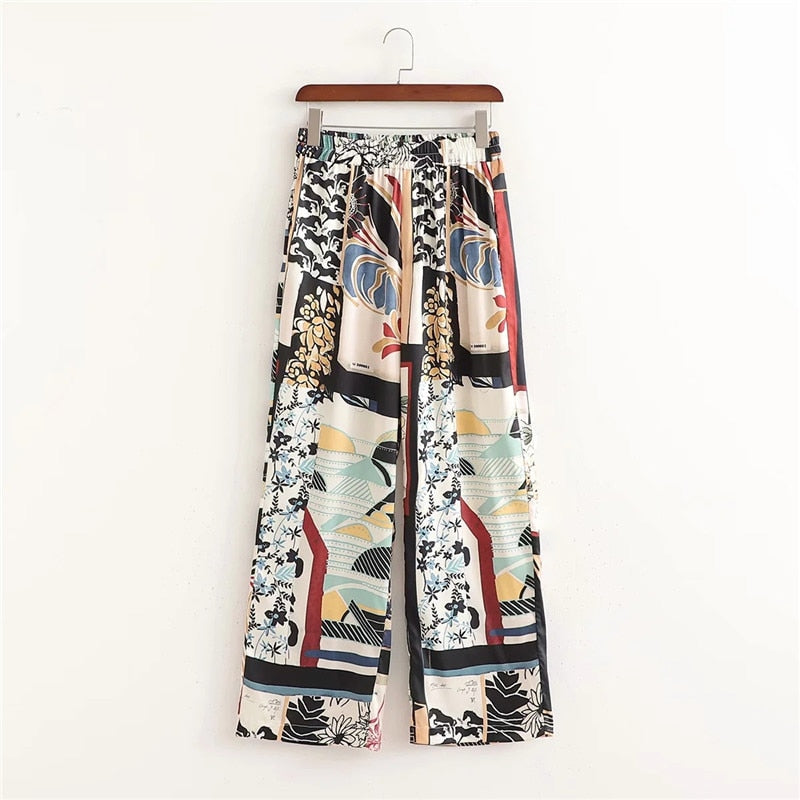 Patchwork Pant High Waisted Trousers For Female S