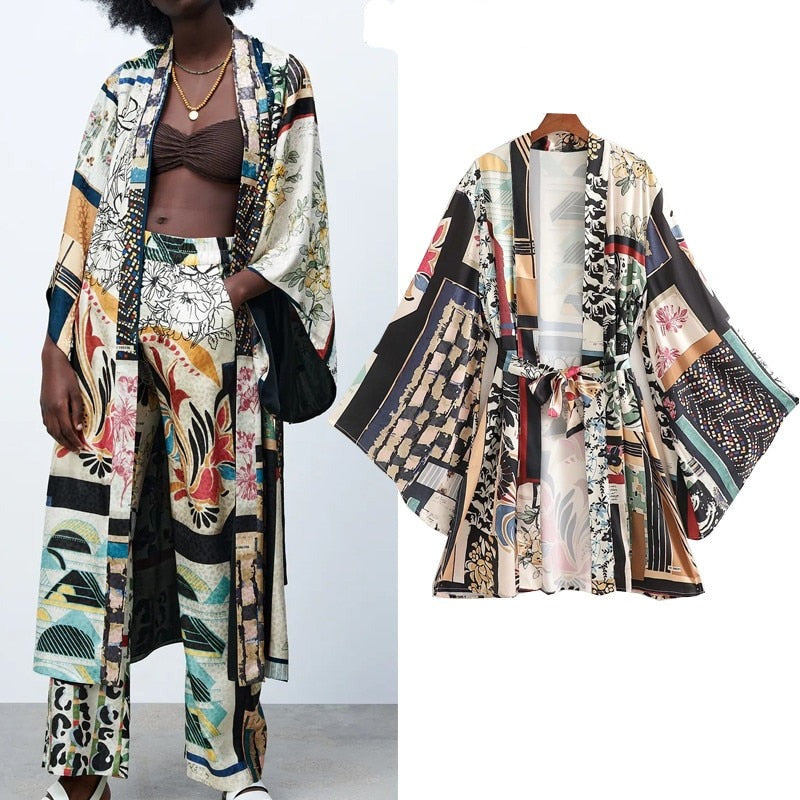 Long Casual Kimono Patchwork
