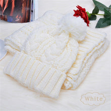 Load image into Gallery viewer, Knitted Hat With Scarf Winter Warm Ladies Hat

