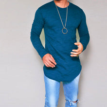 Load image into Gallery viewer, Long Sleeve Solid Color Round Neck Slim Men&#39;s T-Shirt Top
