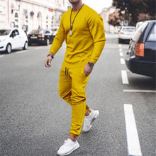 Load image into Gallery viewer, Long-sleeved casual suit men&#39;s solid color trendy sports suit
