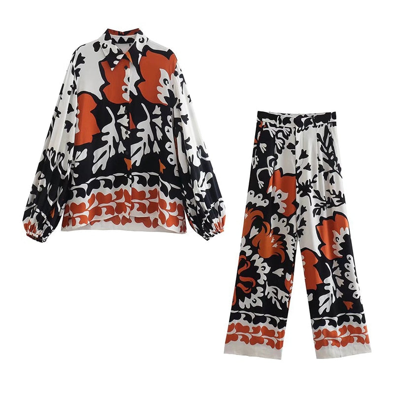 2 Piece Set Casual Printed Outfit