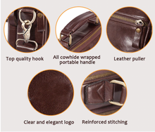 Load image into Gallery viewer, Cowhide Leather Messenger Bag For Men
