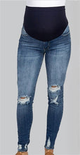 Load image into Gallery viewer, Maternity Solid Color Belly Support Casual Jeans
