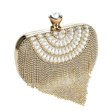 Load image into Gallery viewer, Tassel Rhinestones Clutch Beading Lady Evening Bags
