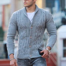 Load image into Gallery viewer, New Sweater Men&#39;s Knitted Cardigan Solid Color Slim Men&#39;s Jacket

