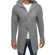 Load image into Gallery viewer, Men&#39;s solid color casual long hooded cardigan

