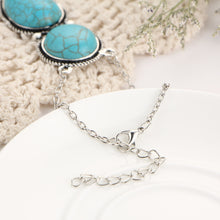 Load image into Gallery viewer, Turquoise Hand Chain Bracelet 18K White Gold Plated Bracelet

