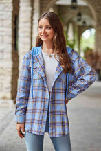 Load image into Gallery viewer, Plaid Long Sleeve Hooded Jacket

