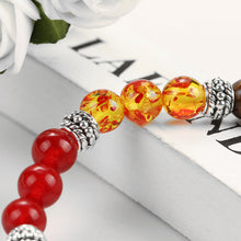 Load image into Gallery viewer, Beaded Rainbow Colors Stretch Bracelet in 18K White Gold Plated
