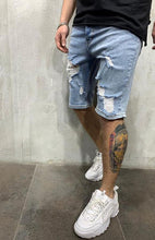 Load image into Gallery viewer, Men&#39;s Fashion Mid Waist Ripped Slim Short Jeans
