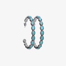 Load image into Gallery viewer, Artificial Turquoise C-Hoop Earrings
