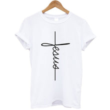 Load image into Gallery viewer, Christian Cross Print Tops Female T Shirt
