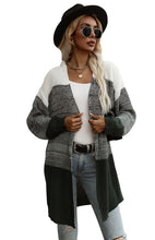 Load image into Gallery viewer, Women&#39;s Black And White Contrast Sweater Cardigan
