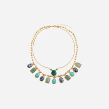 Load image into Gallery viewer, Geometric Alloy Double-Layered Necklace
