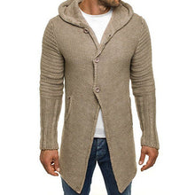 Load image into Gallery viewer, Men&#39;s solid color casual long hooded cardigan
