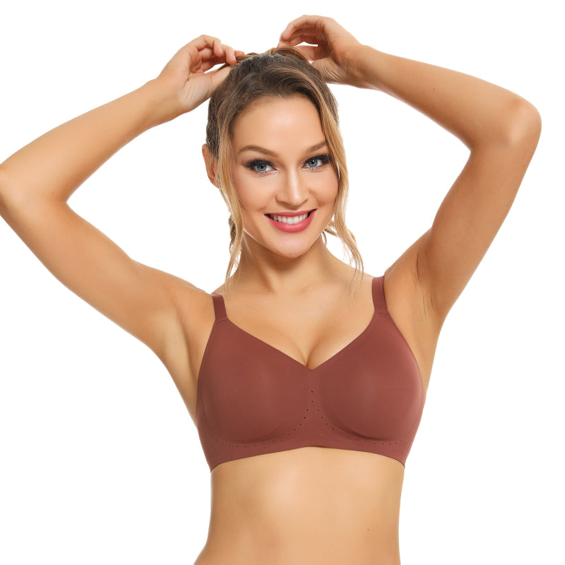 Hole Bra Comfortable Unwired Daily Adjustable Strap Bra