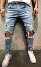 Load image into Gallery viewer, Men&#39;s Fashion Mid Waist Ripped Slim Jeans

