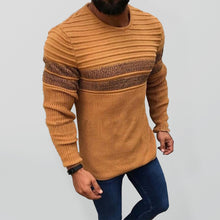 Load image into Gallery viewer, Men&#39;s Colorblock Stripe Casual Crew Neck Pullover
