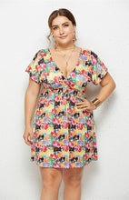 Load image into Gallery viewer, Women&#39;s Plus Size Deep V Print Dress
