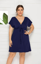 Load image into Gallery viewer, Women&#39;s Plus Size Deep V Solid Dress
