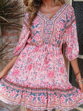 Load image into Gallery viewer, Women&#39;s Printed Vintage Loose Pink Dress
