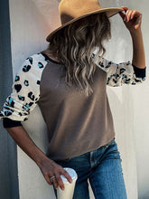 Load image into Gallery viewer, Women’s Off The Shoulder Printed Sleeve Knit Sweater
