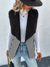 Load image into Gallery viewer, Imitation Lamb Wool Stitching Houndstooth Coat Vest
