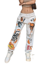 Load image into Gallery viewer, Women&#39;s Halloween Print Tie High Waist Trousers

