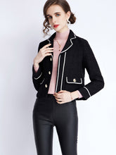 Load image into Gallery viewer, Women&#39;s long-sleeved suit collar collision color small fragrant wind jacket

