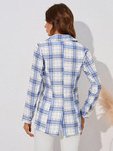 Load image into Gallery viewer, Women&#39;s casual plaid print lapel blazer
