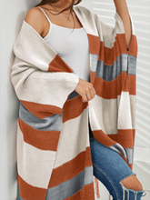 Load image into Gallery viewer, Women’s Striped Color Block Cover Up With Tassels
