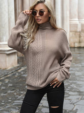 Load image into Gallery viewer, Women’s Chic Turtleneck Cable Knit Long Sleeve Sweater
