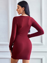 Load image into Gallery viewer, Women’s Lace Up Long Sleeve Strappy Detailing Mini Sweater Dress
