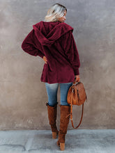 Load image into Gallery viewer, Women’s Open Front Sherpa Hoodie With Side Pockets
