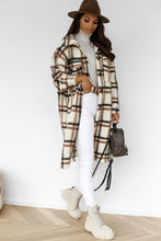 Load image into Gallery viewer, Plaid Print Long Sleeve Spread Collar Shirt Coat
