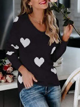 Load image into Gallery viewer, Love Valentine&#39;s Day V Neck Knit Pullover Sweater
