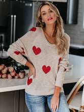 Load image into Gallery viewer, Love Valentine&#39;s Day V Neck Knit Pullover Sweater

