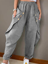 Load image into Gallery viewer, Women’s Solid Color Soft Blend Bat Buttons Packet Cargo Pants
