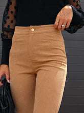 Load image into Gallery viewer, Solid Color High Waist Slim Flared Pants Corduroy High Waist Casual Pants
