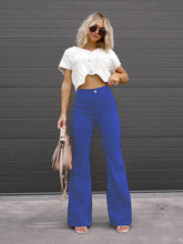 Load image into Gallery viewer, Solid Color High Waist Slim Flared Pants Corduroy High Waist Casual Pants
