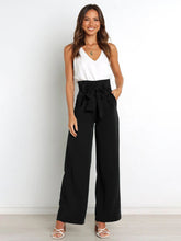 Load image into Gallery viewer, Women&#39;s Solid Color Chic And Fun Belted Wide Leg Trousers
