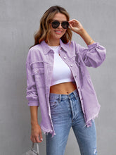Load image into Gallery viewer, Raw Edge Ripped Denim Jacket Temperament Casual

