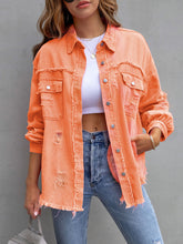 Load image into Gallery viewer, Raw Edge Ripped Denim Jacket Temperament Casual
