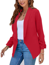Load image into Gallery viewer, Women’s Solid Color Open Front Crop Blazer
