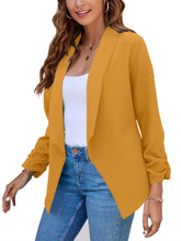 Load image into Gallery viewer, Women’s Solid Color Open Front Crop Blazer
