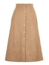 Load image into Gallery viewer, Corduroy Skirt Single Breasted High Waisted Skirt
