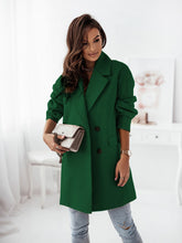 Load image into Gallery viewer, Long sleeve suit collar double breasted woolen coat new style temperament
