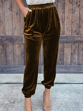 Load image into Gallery viewer, Women&#39;s Solid Color Elastic Waistband Velvet Pants

