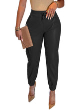 Load image into Gallery viewer, Women&#39;s Solid Color Faux Leather Drawstring Pants
